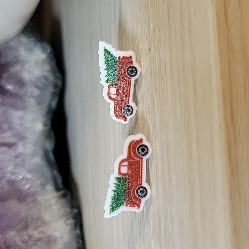 Farmhouse Truck and Tree Stud Earrings